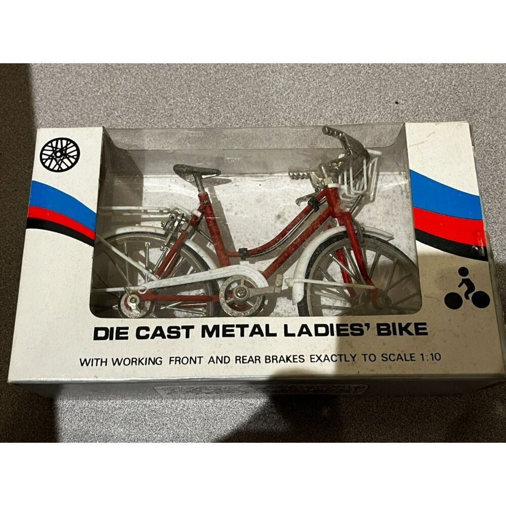 Mytek Die-Cast 1:10 Scale Ladies White and Red Toy Bike